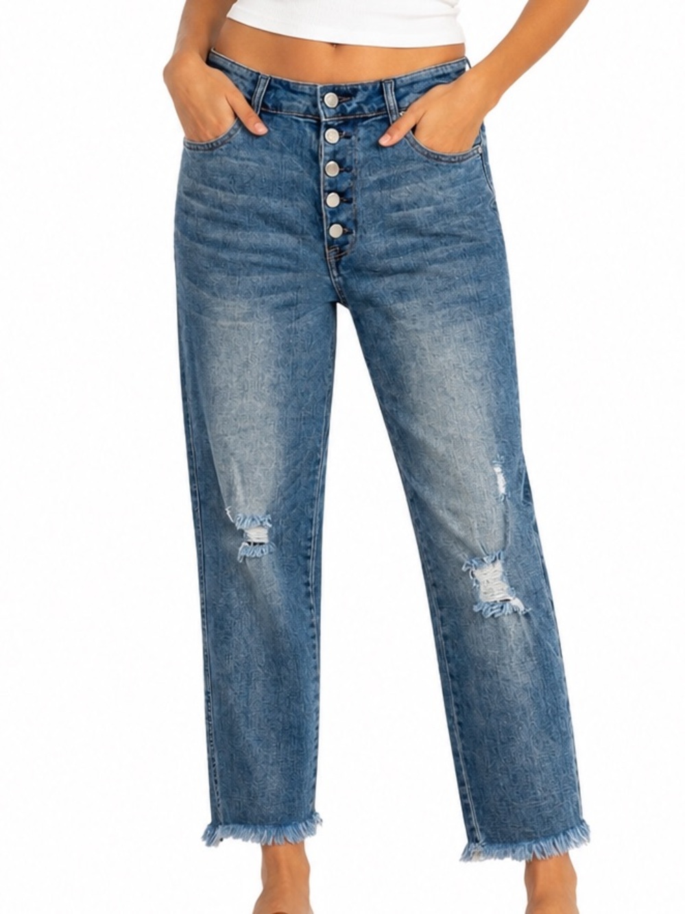 Risen Jeans- Straight Leg Distressed VI